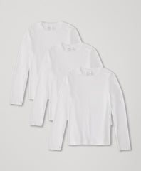 Organic Cool Stretch Long Sleeve Crew Undershirt 3-Pack