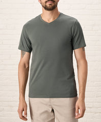 Organic Luxe Stretch Jersey Slim V-Neck Tee