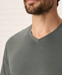 Organic Luxe Stretch Jersey Slim V-Neck Tee