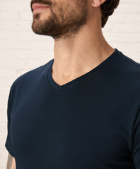 Organic Luxe Stretch Jersey Slim V-Neck Tee