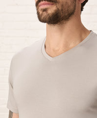 Organic Luxe Stretch Jersey Slim V-Neck Tee