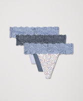 Organic Lace Waist Thong 3-Pack