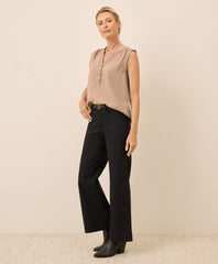 Organic Stretch Twill Wide Leg Pant