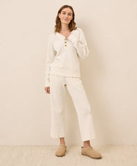 Organic Thermal Waffle Wide Leg Pant