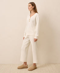 Organic Thermal Waffle Wide Leg Pant