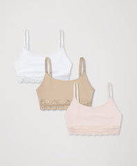 Organic Lace Modern Scoop Bralette 3-Pack