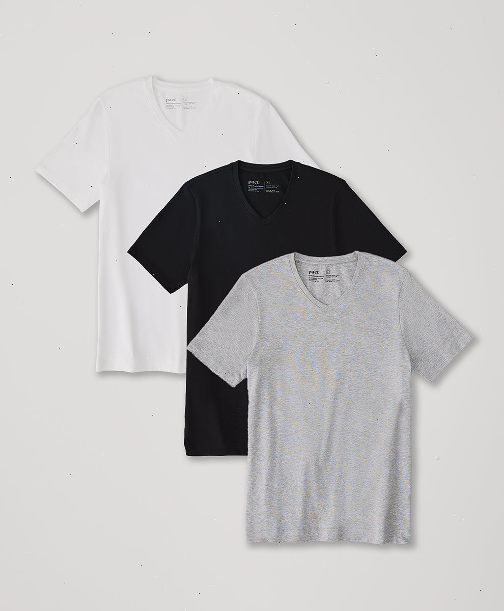 Organic Cool Stretch V-Neck Undershirt 3-Pack