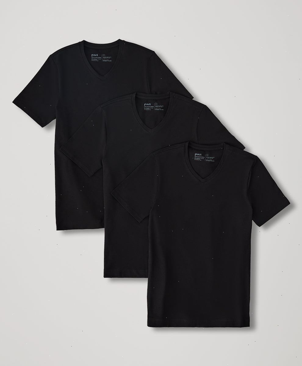 Organic Cool Stretch V-Neck Undershirt 3-Pack