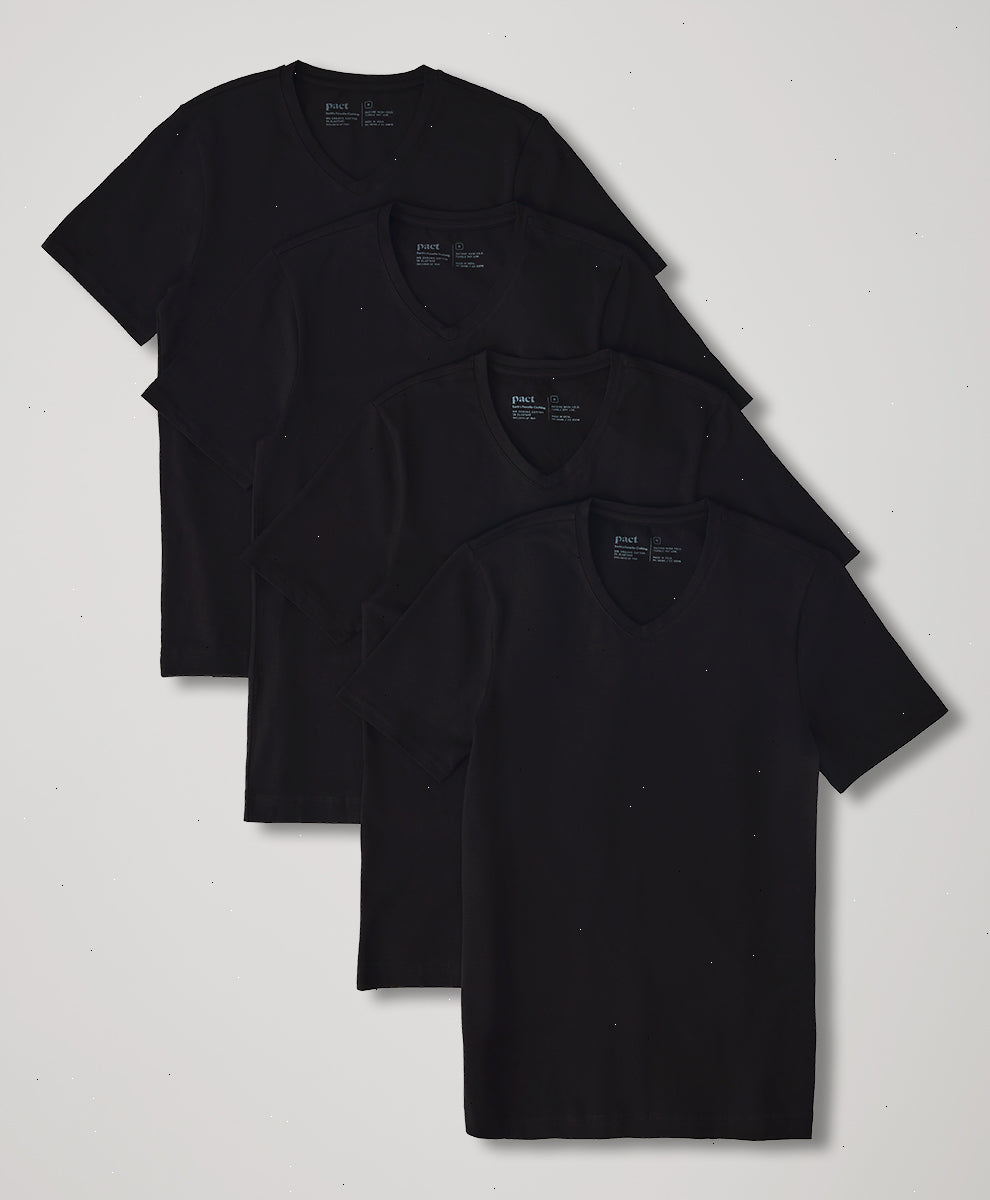 Organic Cool Stretch V-Neck Undershirt 4-Pack