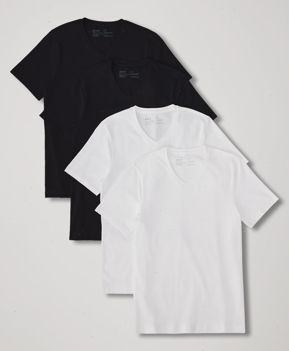 Organic Cool Stretch V-Neck Undershirt 4-Pack