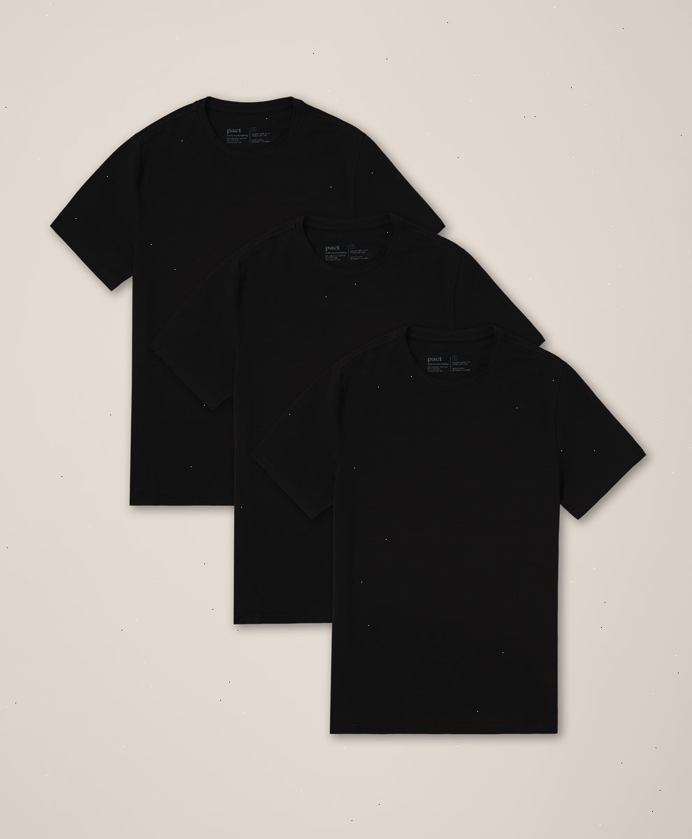 Organic Luxe Stretch Jersey Slim Crew Neck 3-Pack