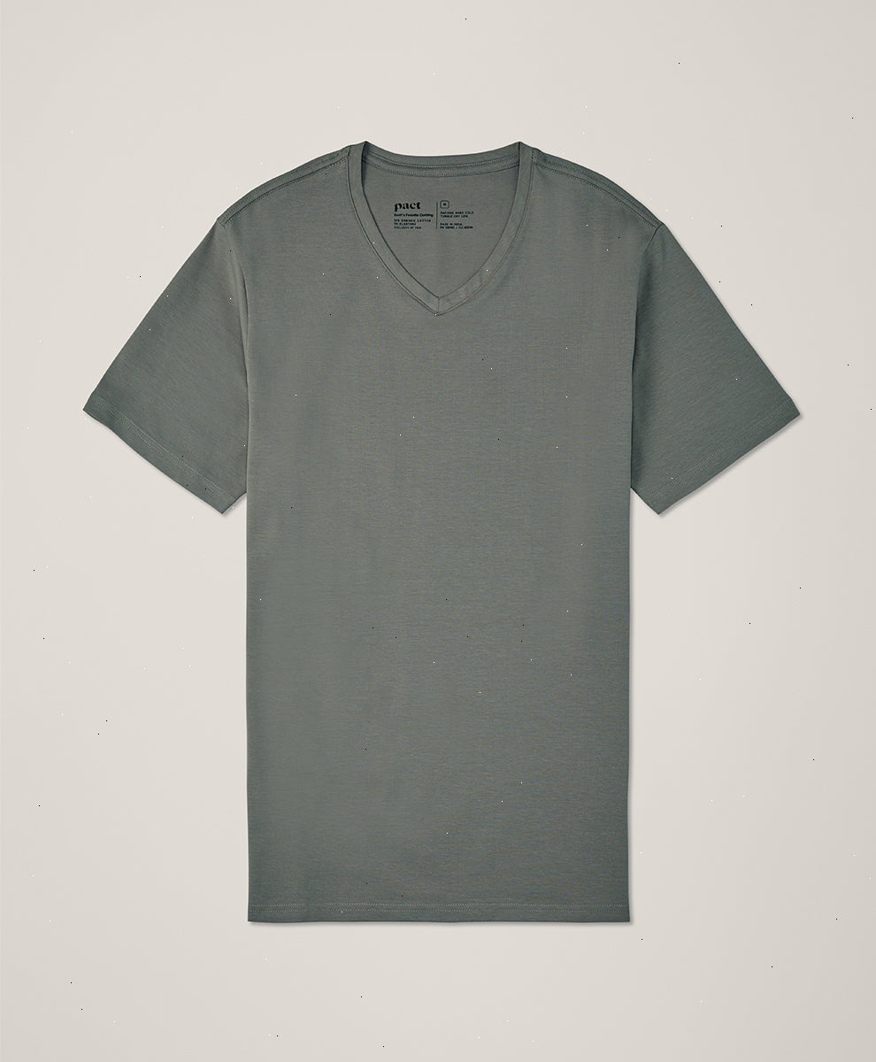 Organic Luxe Stretch Jersey Slim V-Neck Tee