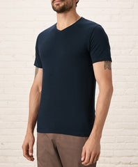 Organic Luxe Stretch Jersey Slim V-Neck Tee
