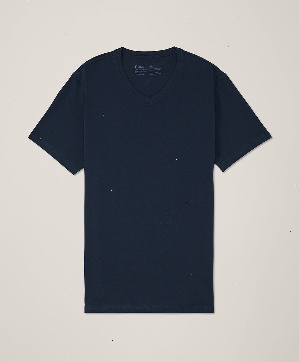 Organic Luxe Stretch Jersey Slim V-Neck Tee