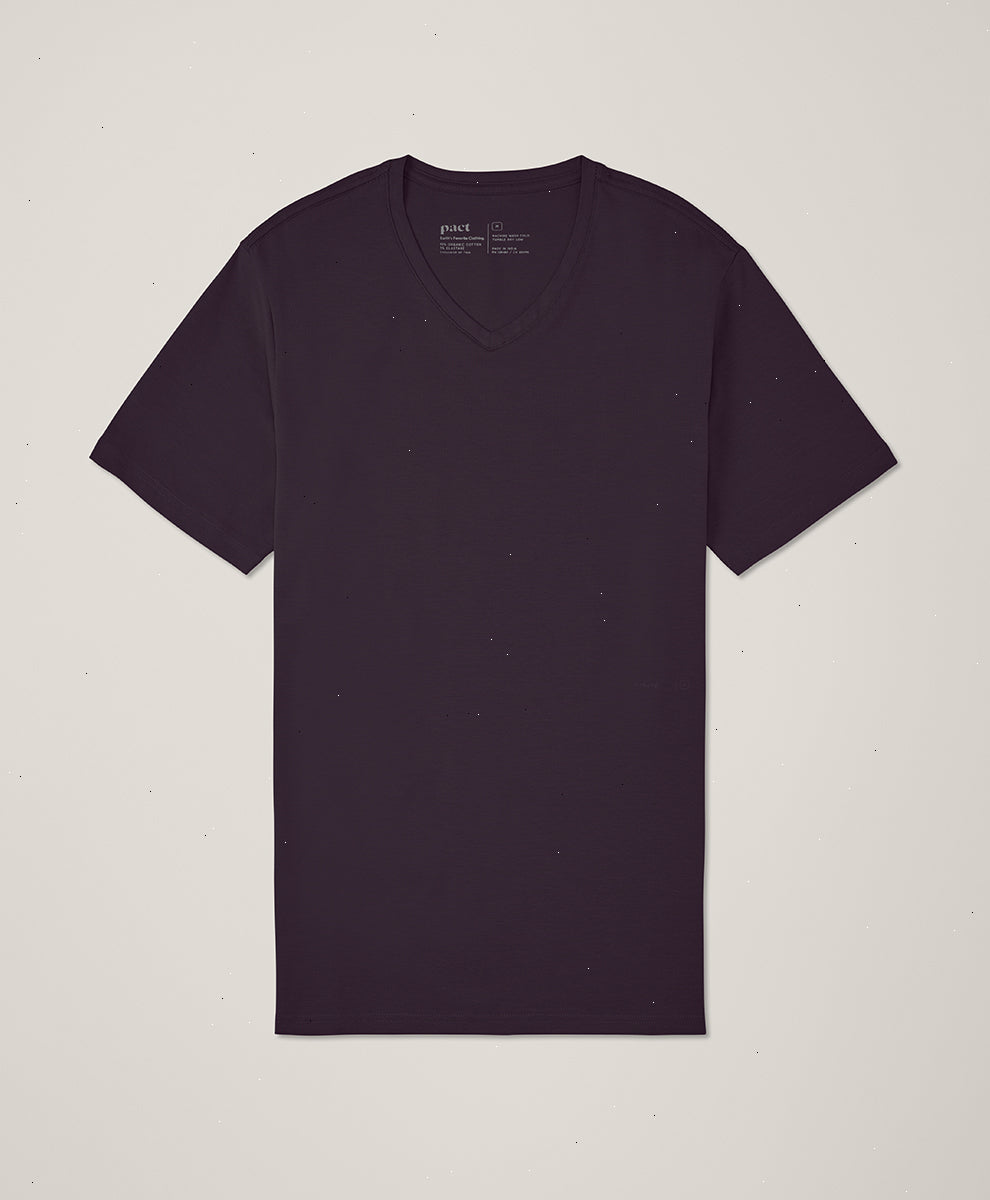 Organic Luxe Stretch Jersey Slim V-Neck Tee