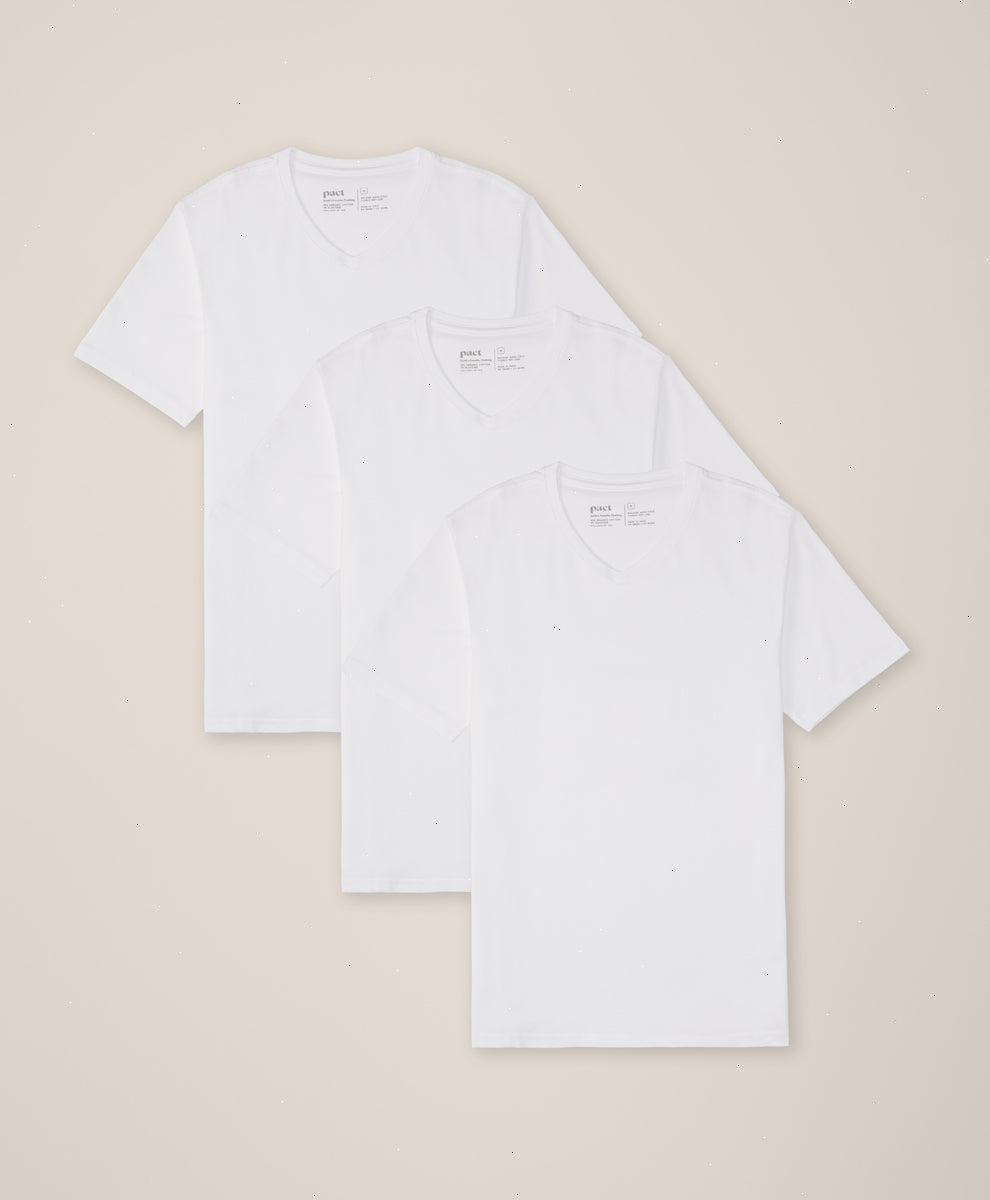 Organic Luxe Stretch Jersey Slim V-Neck 3-Pack