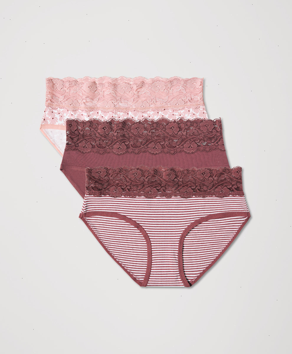 Organic Lace Waist Brief 3-Pack