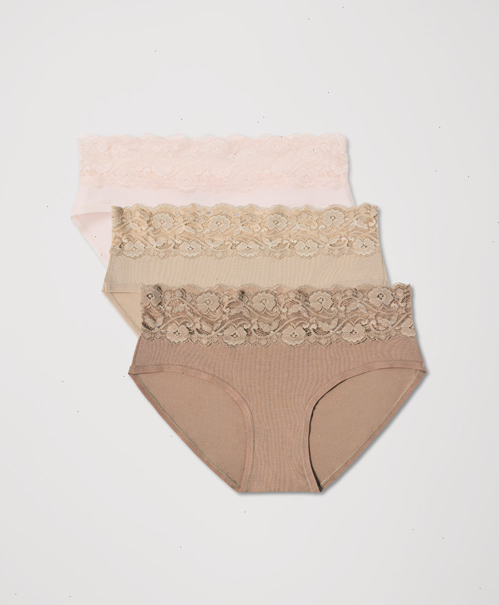 Organic Lace Waist Brief 3-Pack