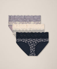 Organic Lace Waist Brief 3-Pack