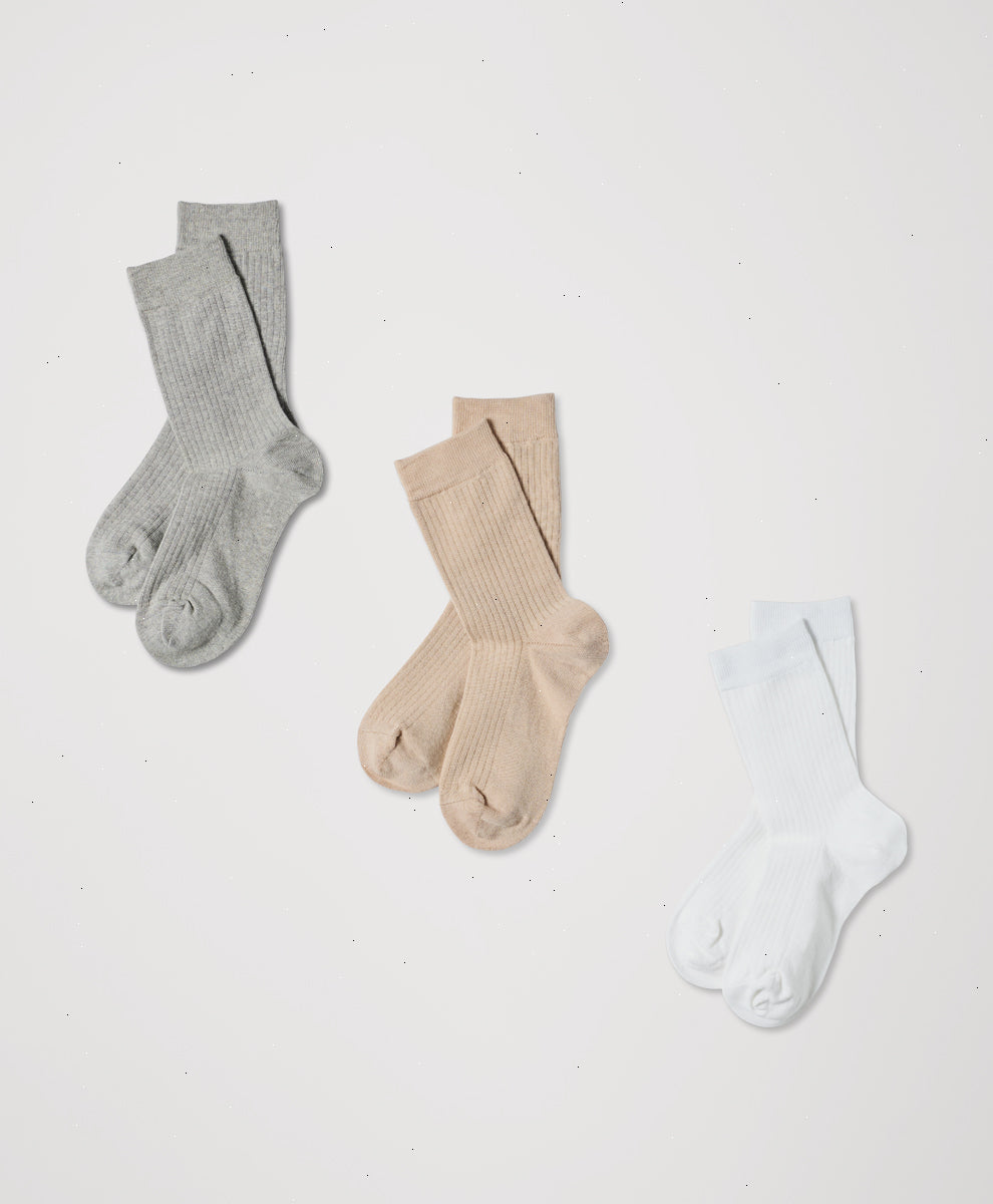 Organic The Perfect Crew Socks 3-Pack