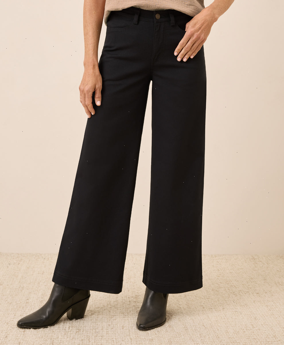 Organic Stretch Twill Wide Leg Pant