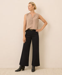 Organic Stretch Twill Wide Leg Pant