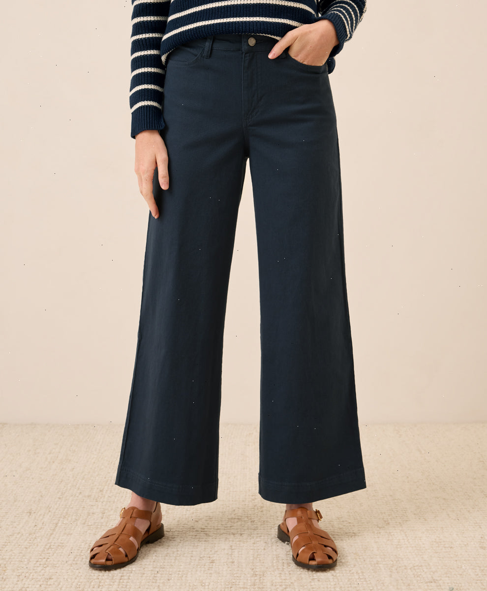 Organic Stretch Twill Wide Leg Pant
