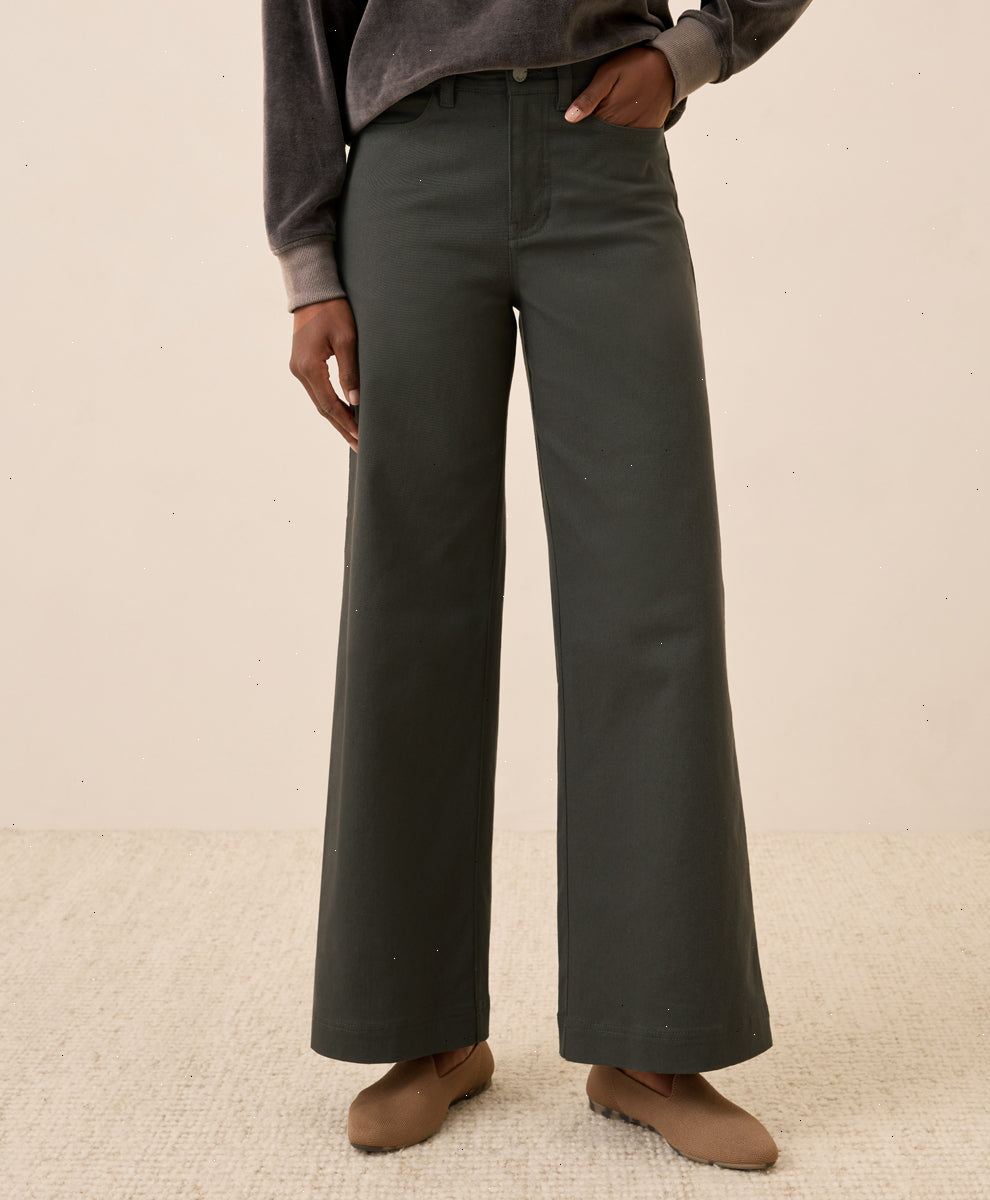 Organic Stretch Twill Wide Leg Pant