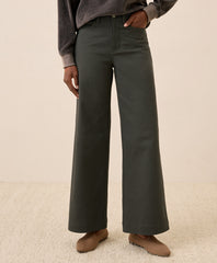 Organic Stretch Twill Wide Leg Pant