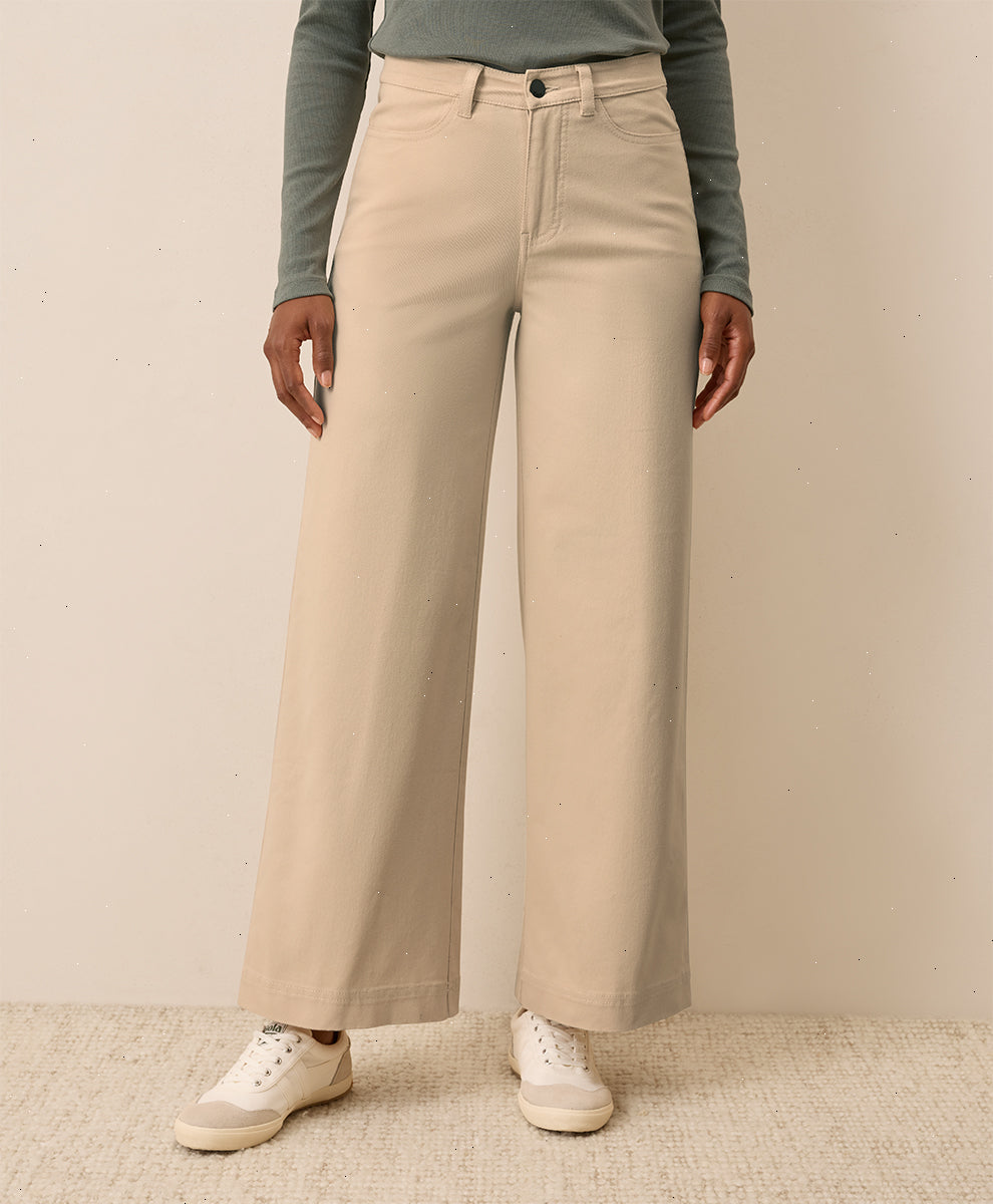 Organic Stretch Twill Wide Leg Pant