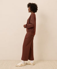Organic Thermal Waffle Wide Leg Pant