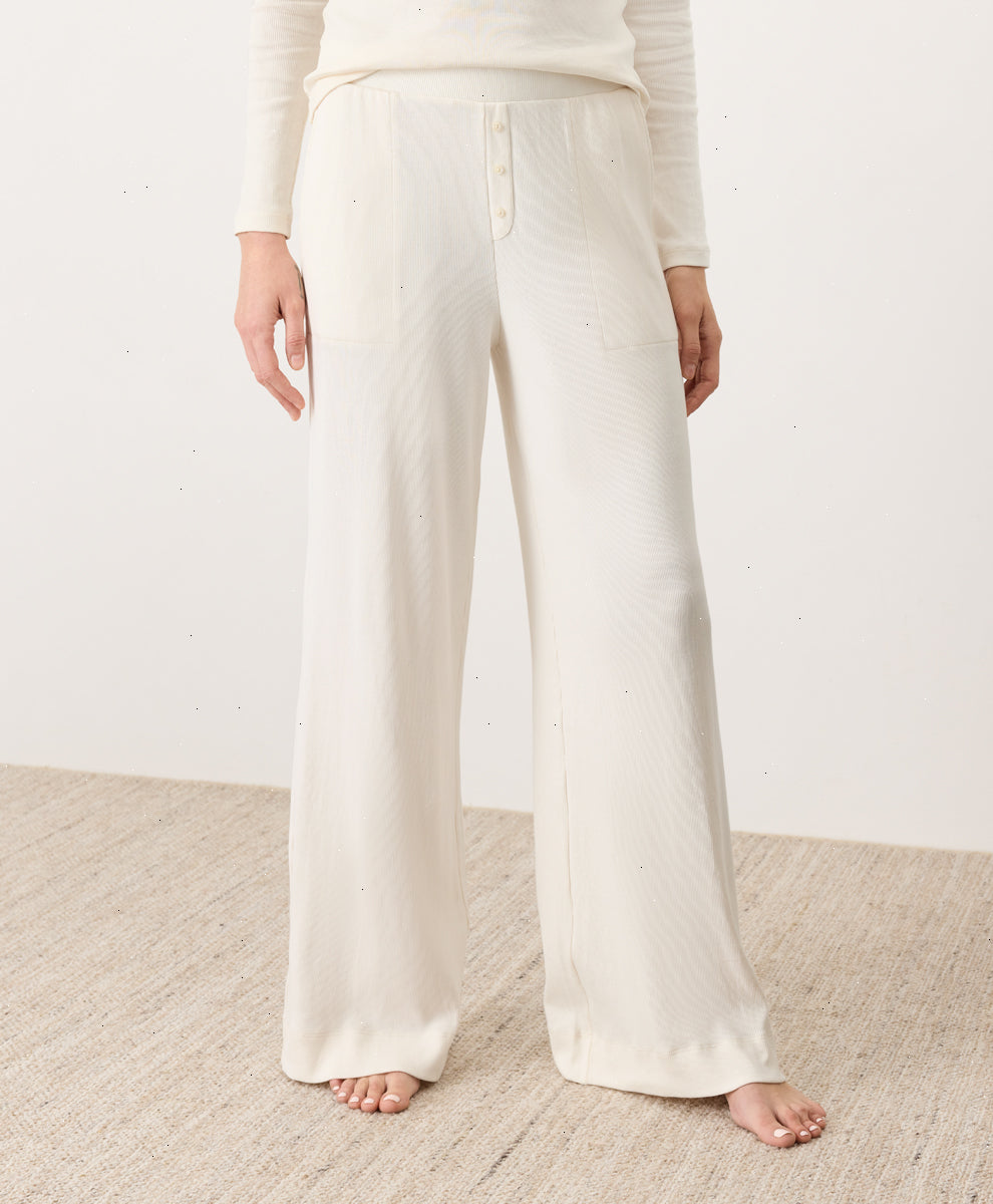 Organic Dream Rib Wide Leg Lounge Pant