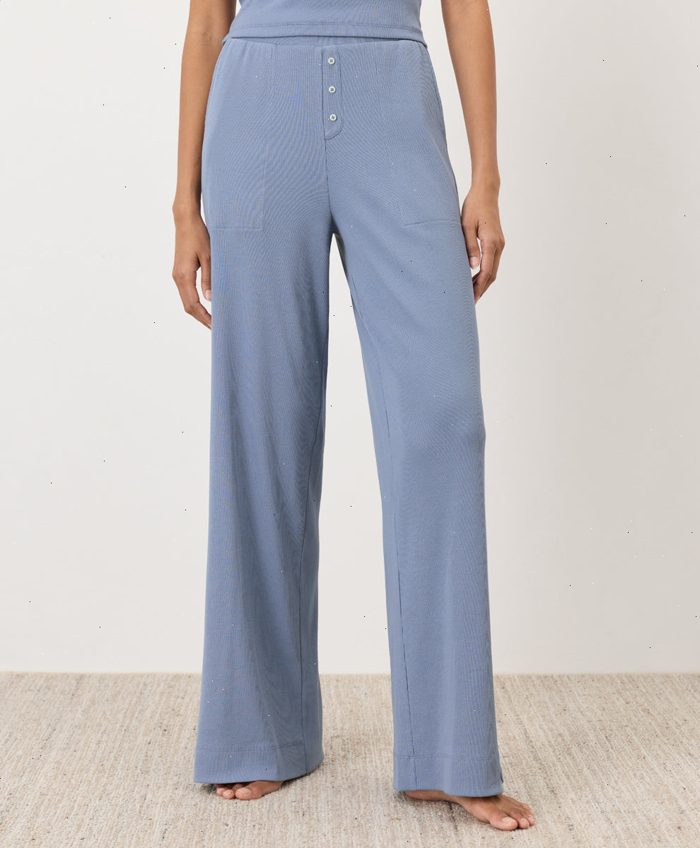 Organic Dream Rib Wide Leg Lounge Pant