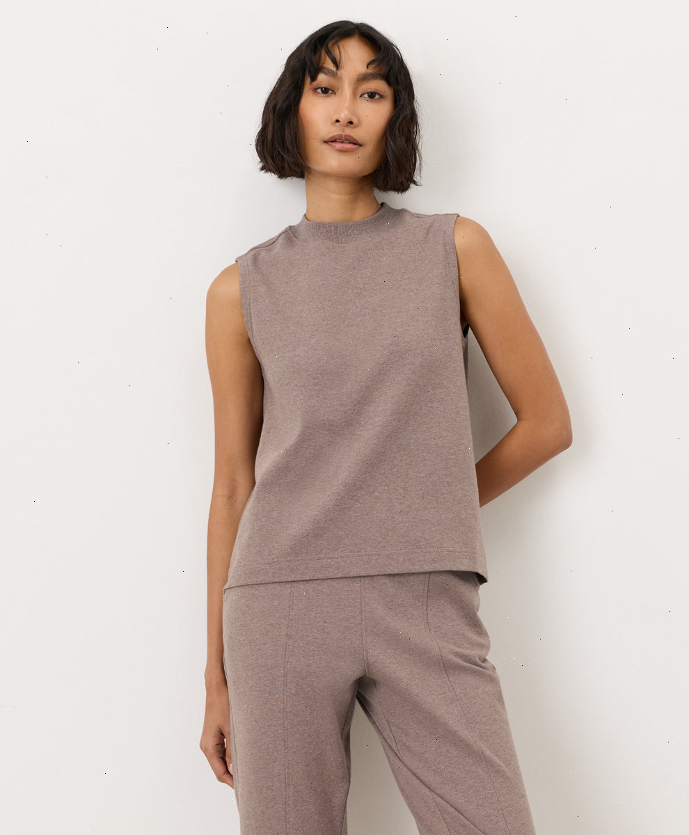 Organic Airplane Mock Neck Shell