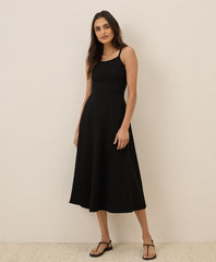 Organic Fit & Flare Midi Dress