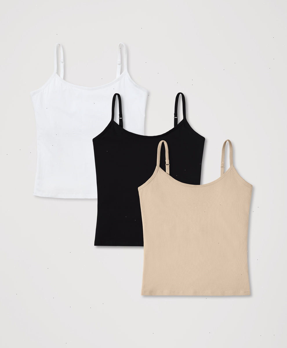 Organic Everyday Shelf Bra Cami 3-Pack